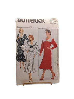 UNCUT Butterick 4179 Vintage Sewing Pattern Misses Dress Fitted With Flared Skir